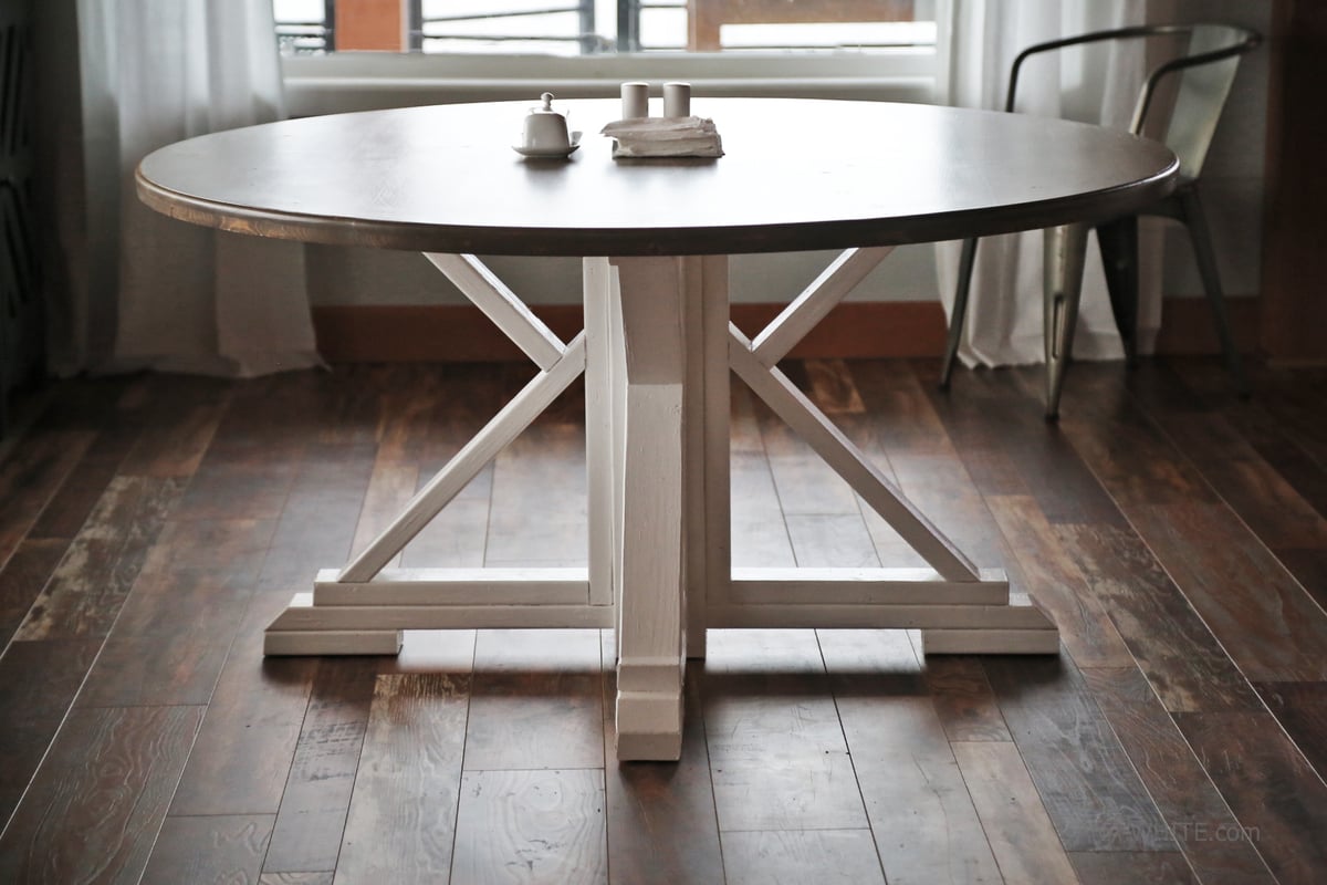 round kitchen table that folds farmhouse